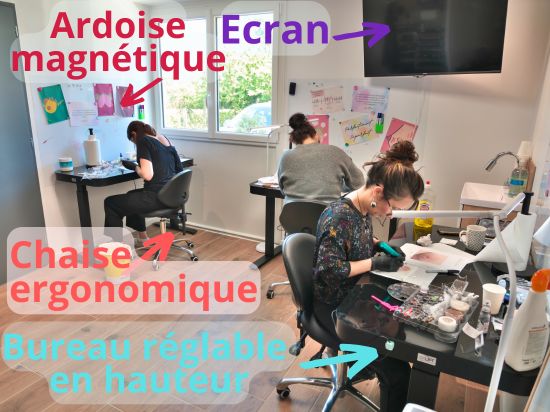 Atelier Bureau réglable en hauteur Atelier de dermopigmentation réparatrice